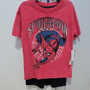 Spider-Man Tee with Black Shorts
